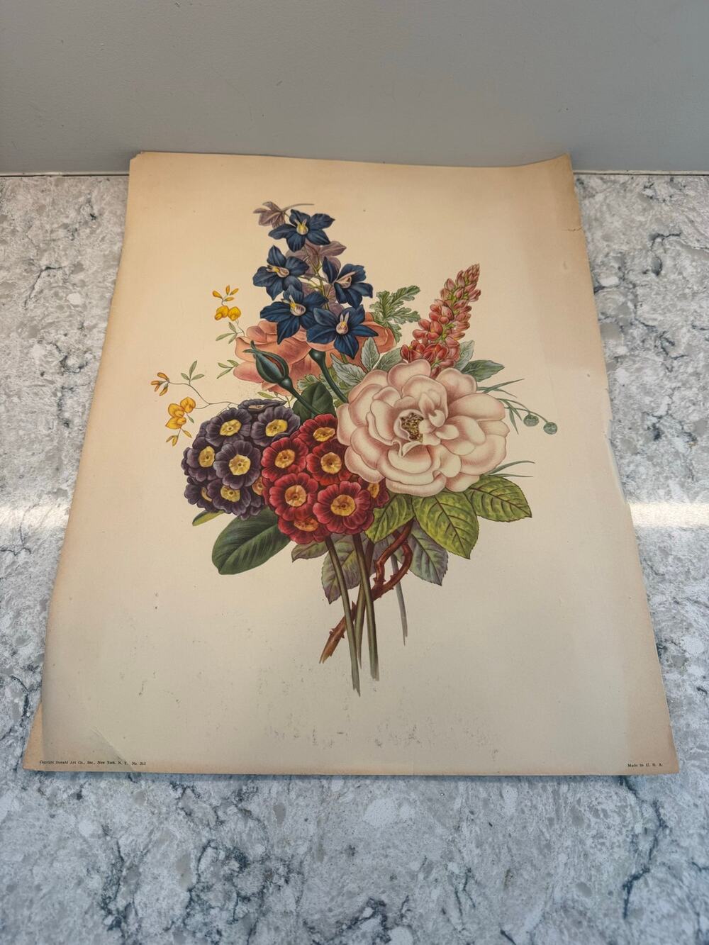 Vintage Floral Bouquet Donald Art Co Inc Print 18x14" JL
